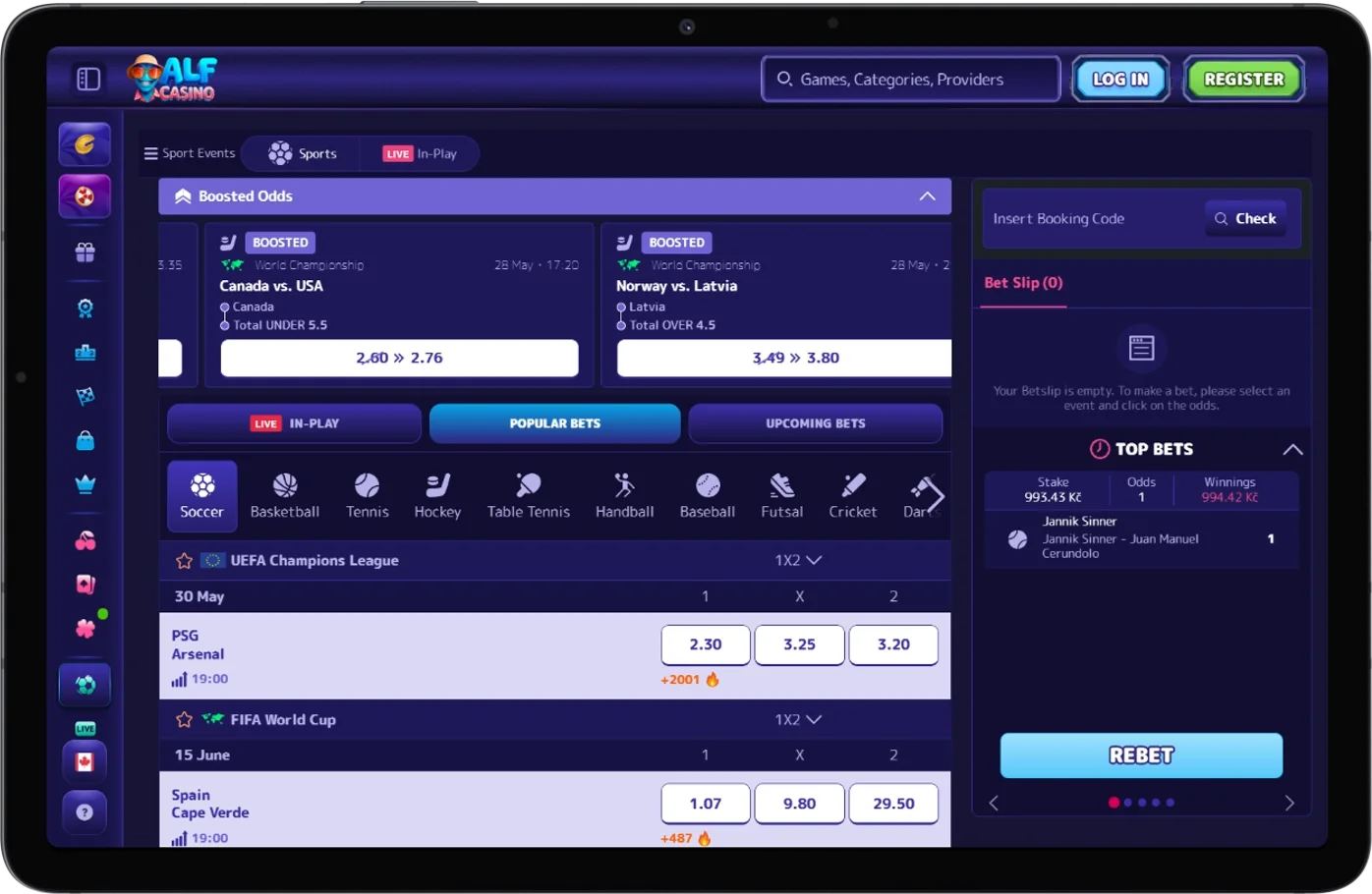 AlfCasino Sports Betting