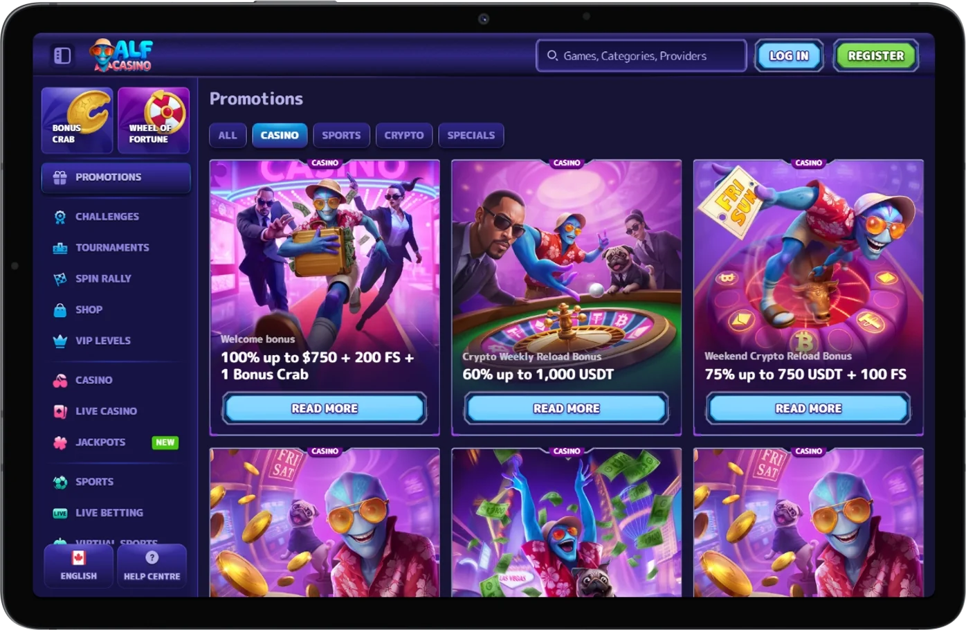 Bonuses AlfCasino