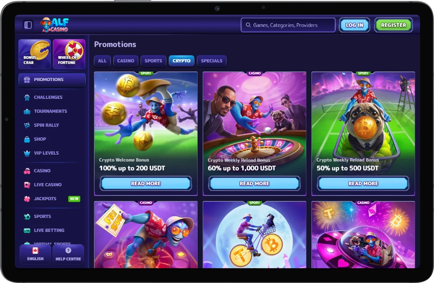 Crypto Bonuses in AlfCasino