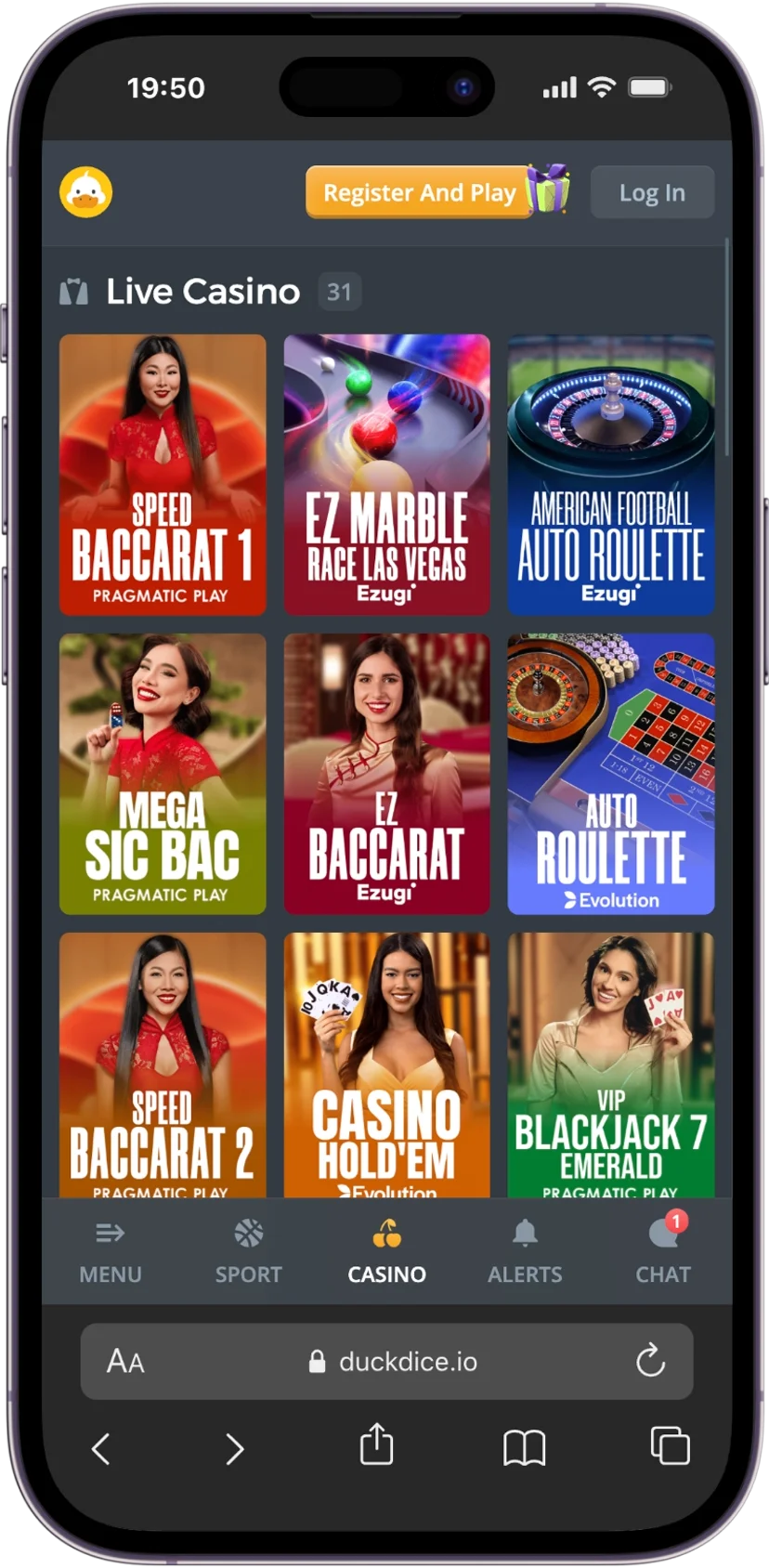 DuckDice Live Casino