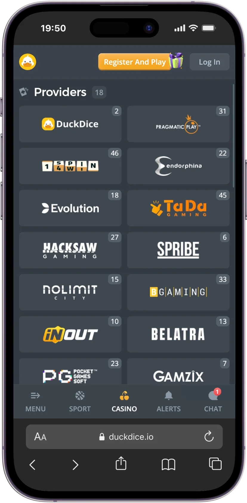 DuckDice Providers