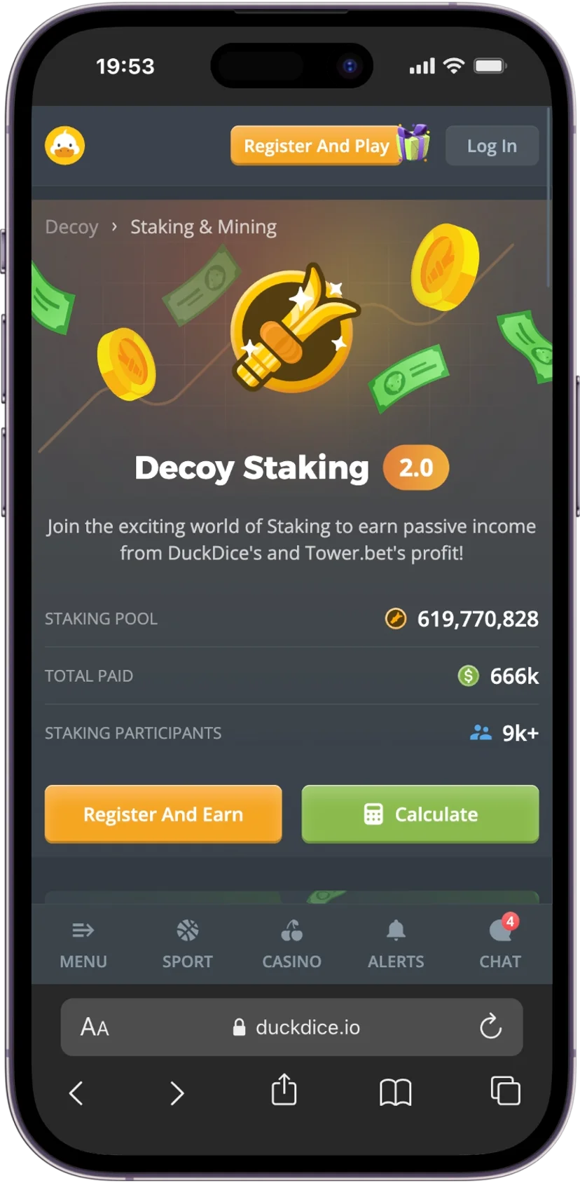 DuckDice Decoy Staking
