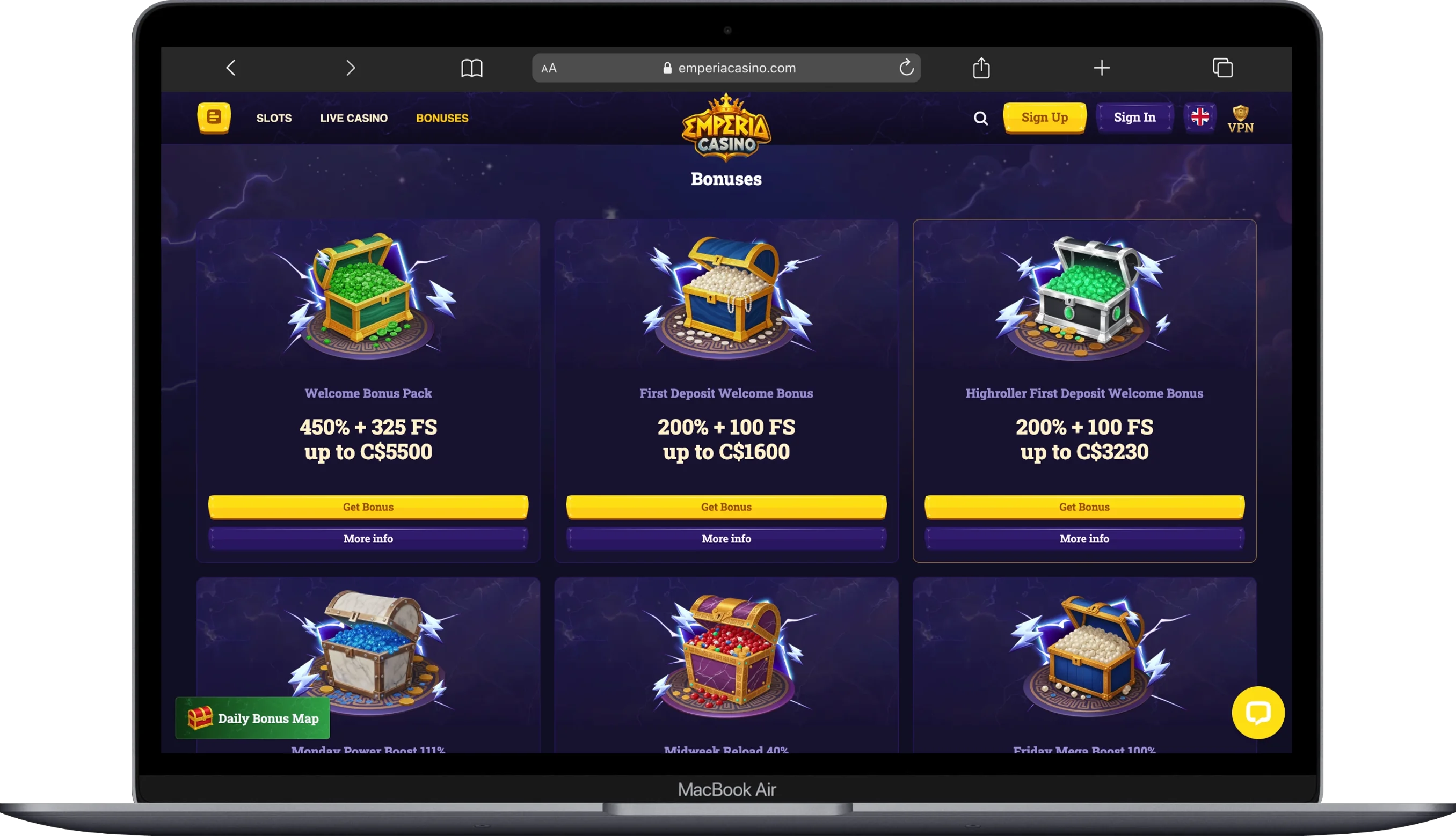 Bonuses at Emperia Casino