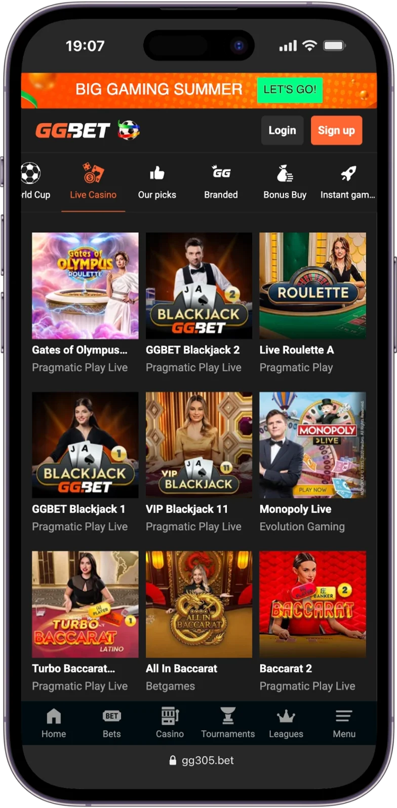 Live Casino GGBet