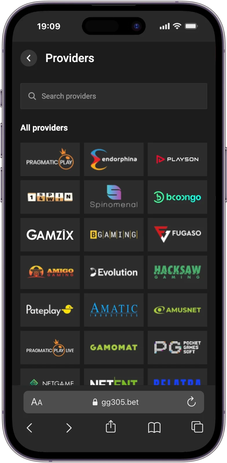 Providers GGBet Casino