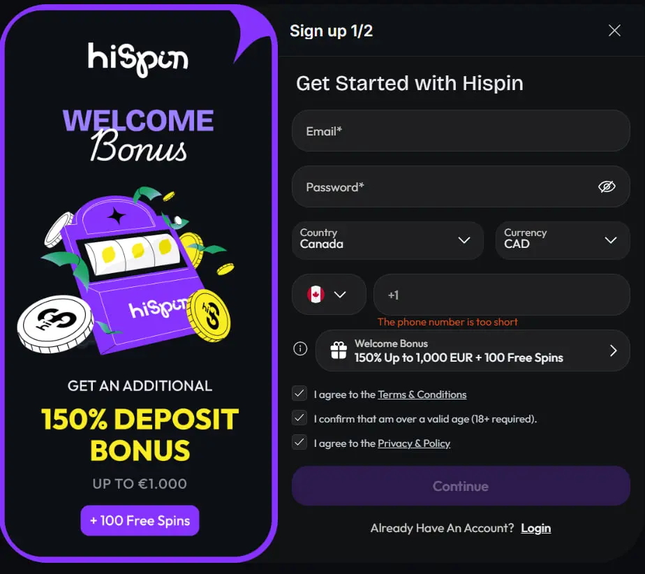 Registering in Hispin
