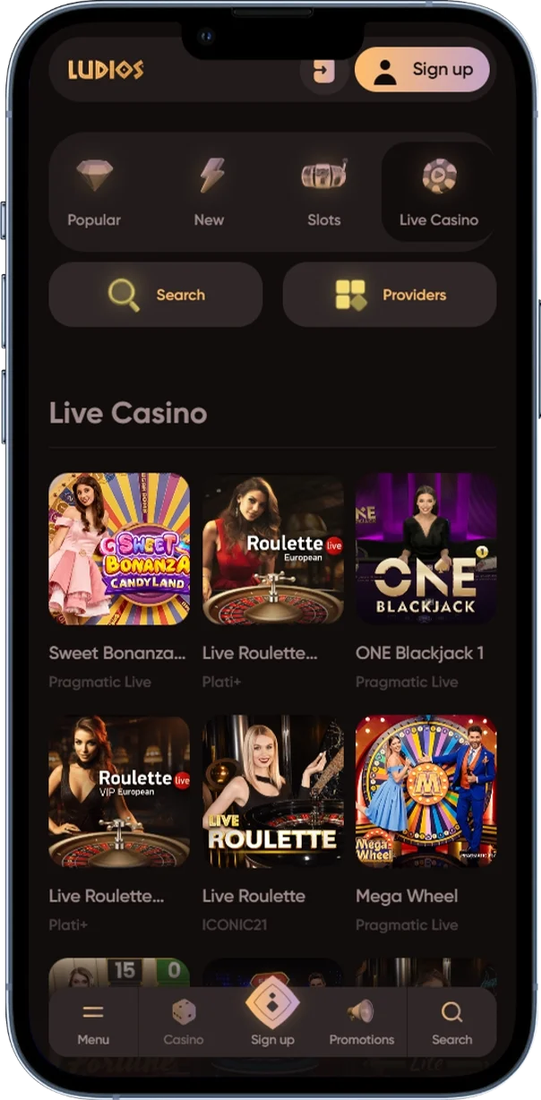 Live Casino in Ludios