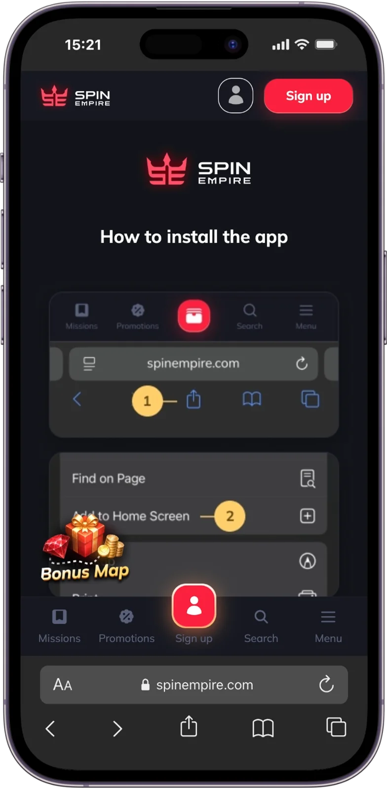 Mobile App at SpinEmpire Casino