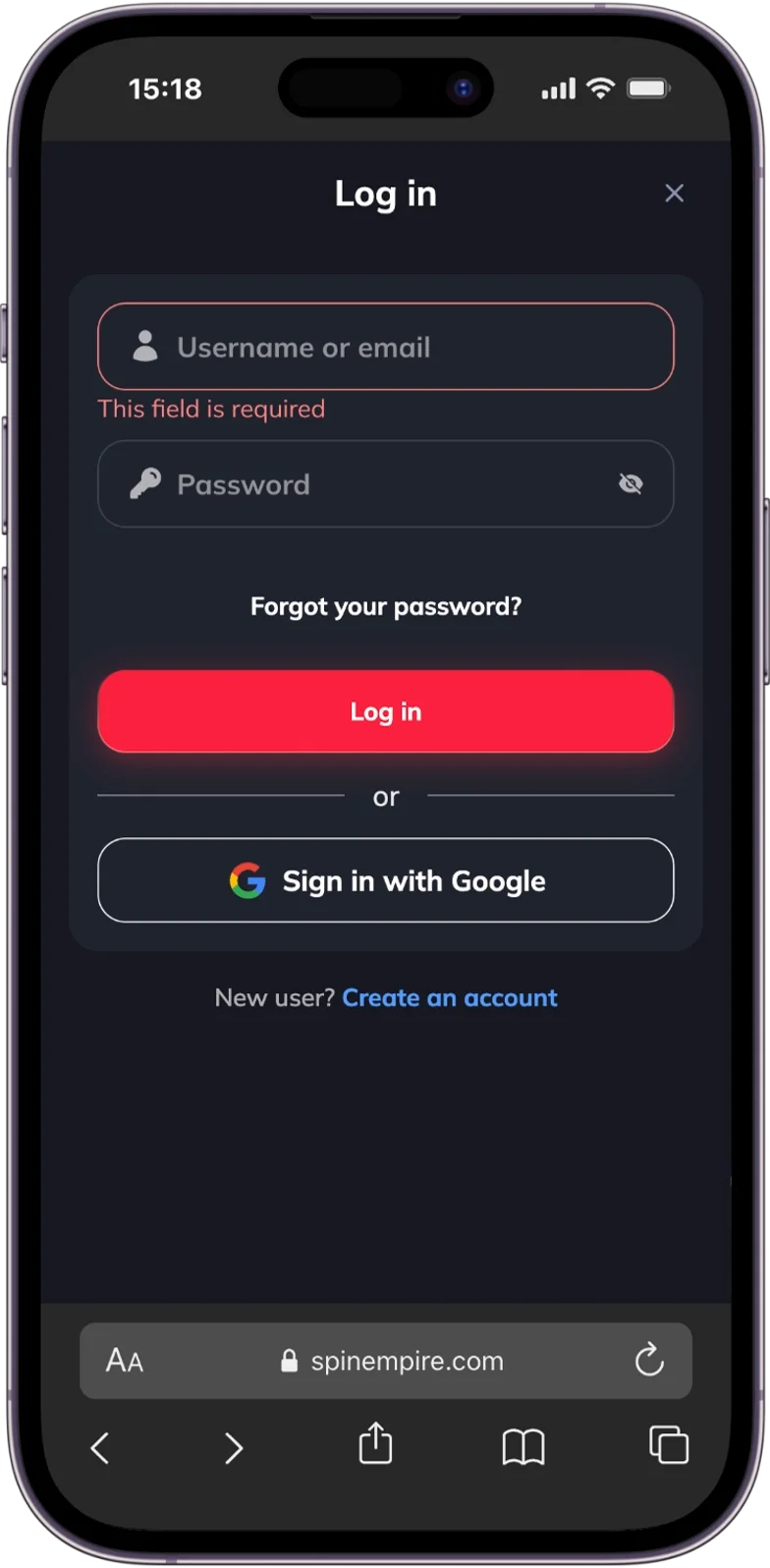 Login at SpinEmpire Casino