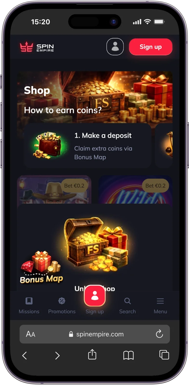 Shop at SpinEmpire Casino