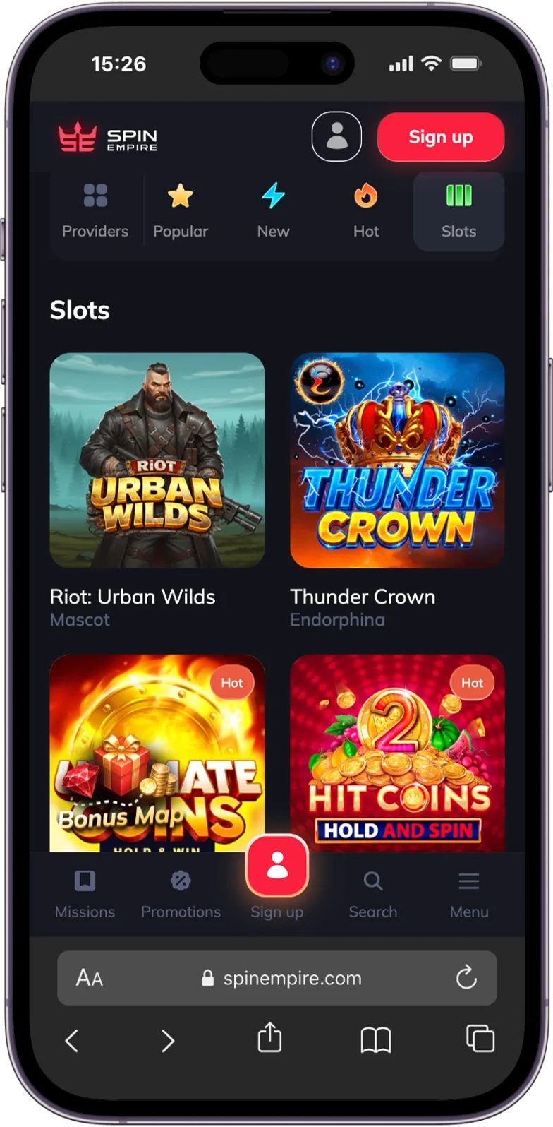Slots at SpinEmpire Casino