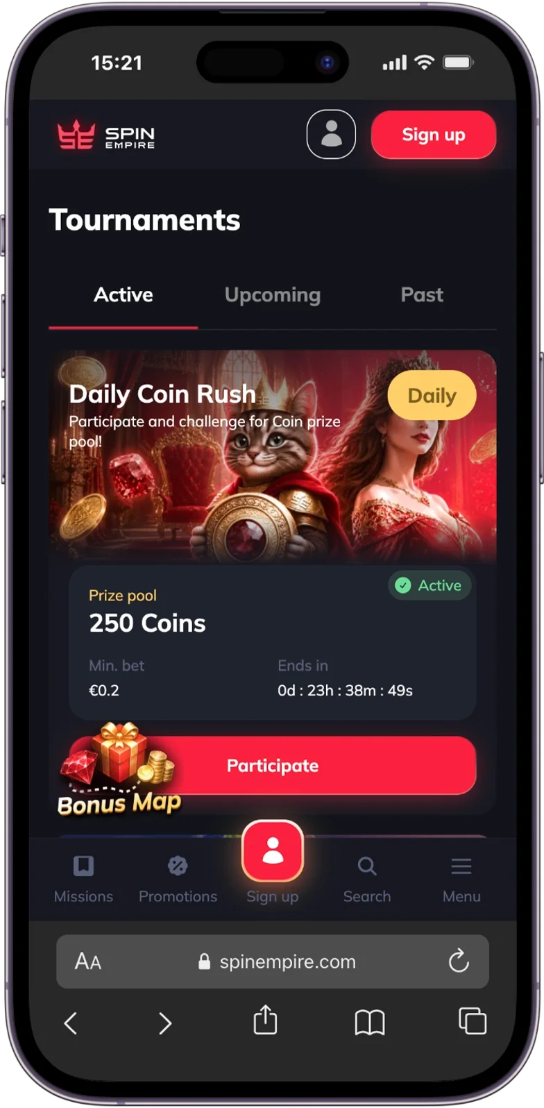 Tournaments at SpinEmpire Casino