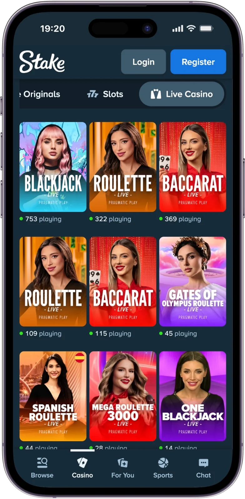 Live Dealer Games at Stake Casino