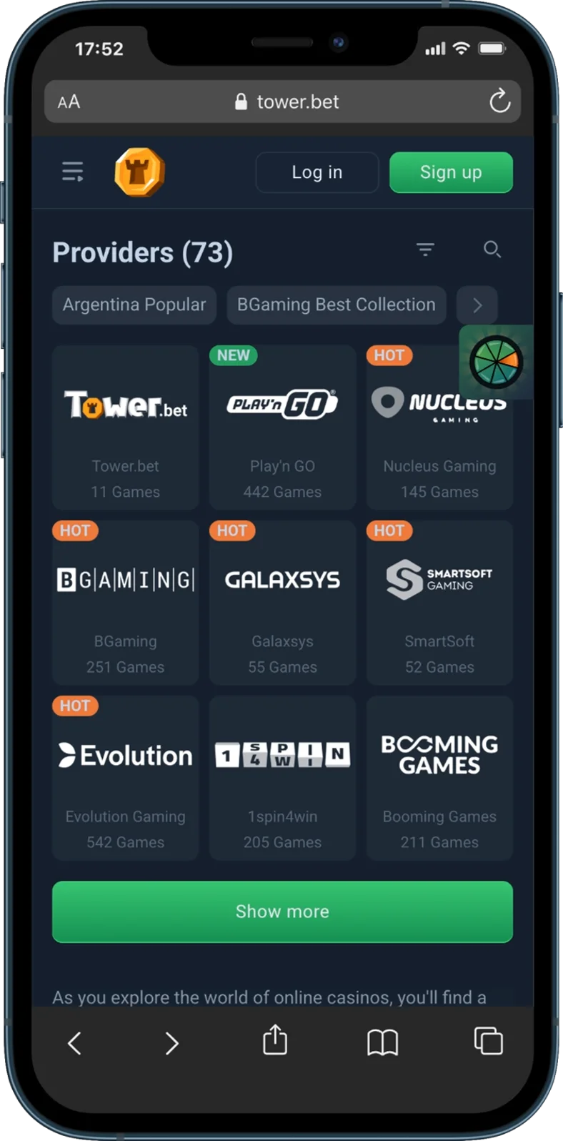 TowerBet Casino Providers