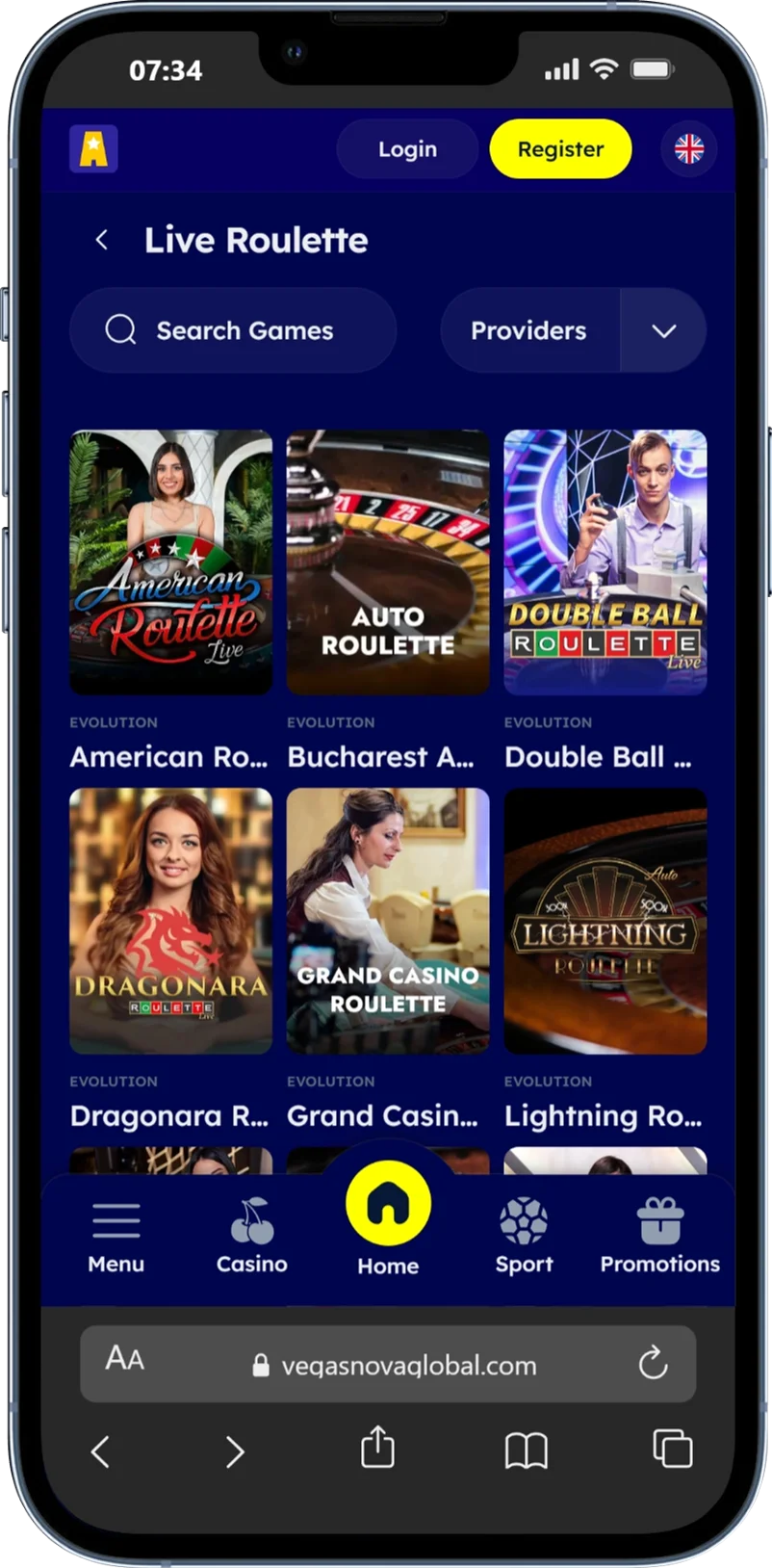 Live Games in Vegasnova