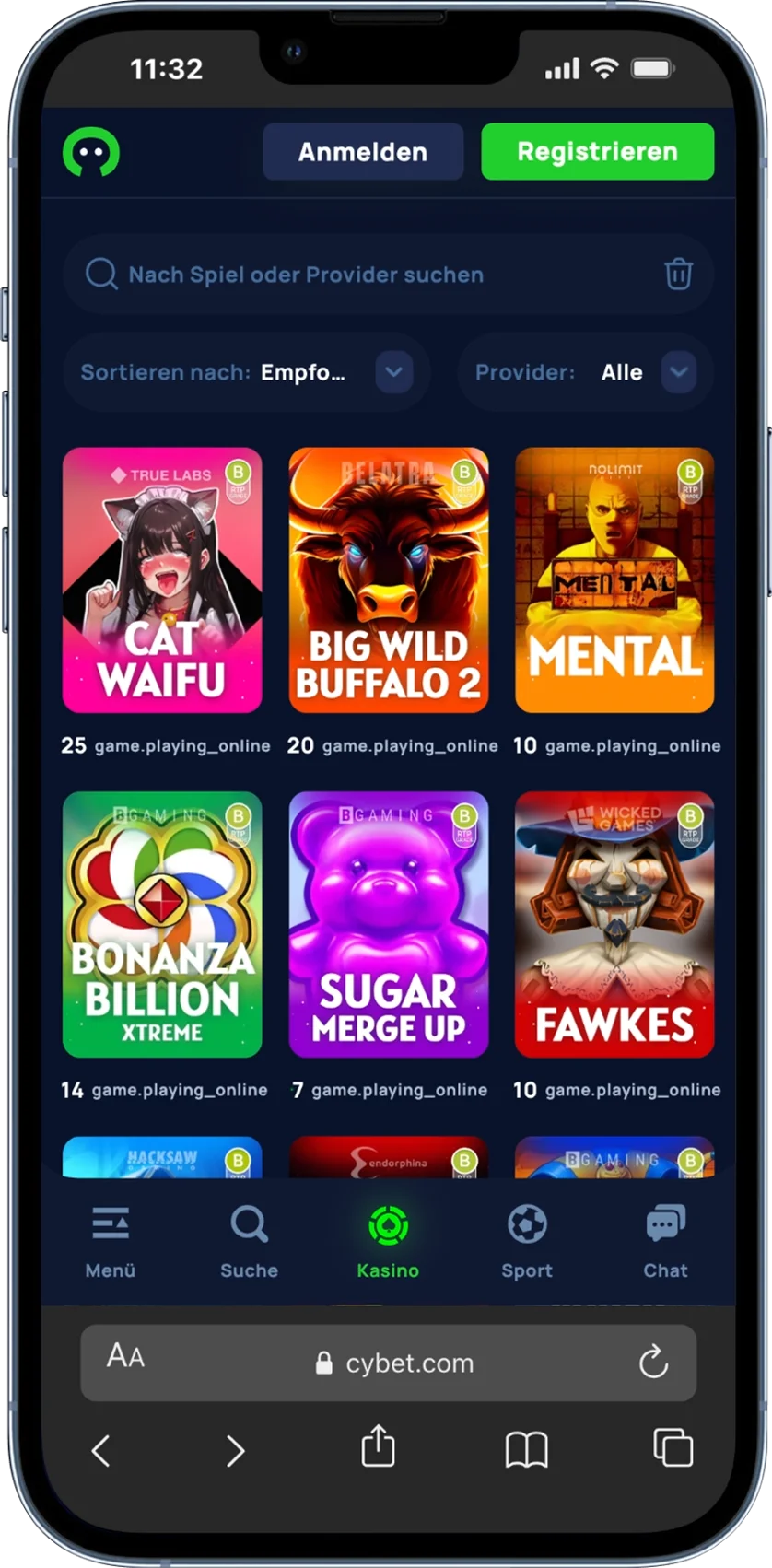 Cybet Casino Spielautomaten