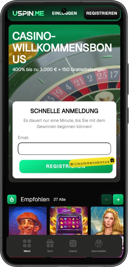 Mobile Version von USpin Casino
