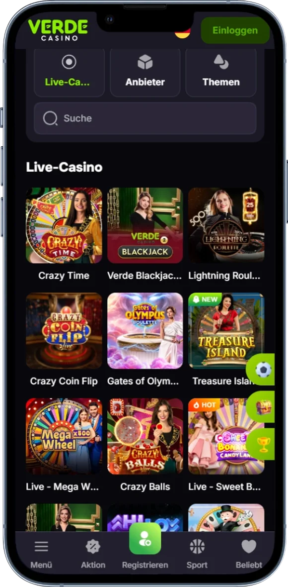 Verde Live-Dealer-Spiele
