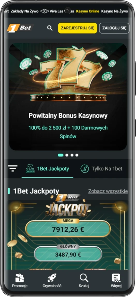 Mobilna wersja 1Bet