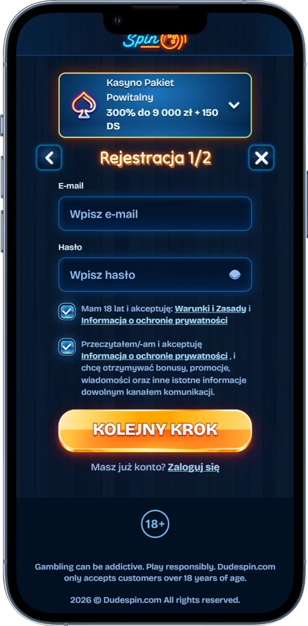 Rejestracja w Dudespin