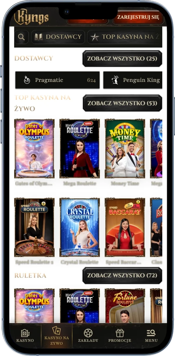 Kasyno na żywo w Kyngs Casino