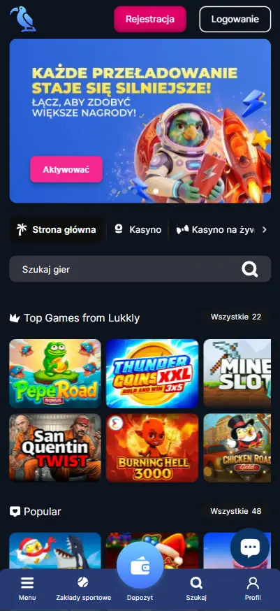 Lukkly Casino Mobilna wersja
