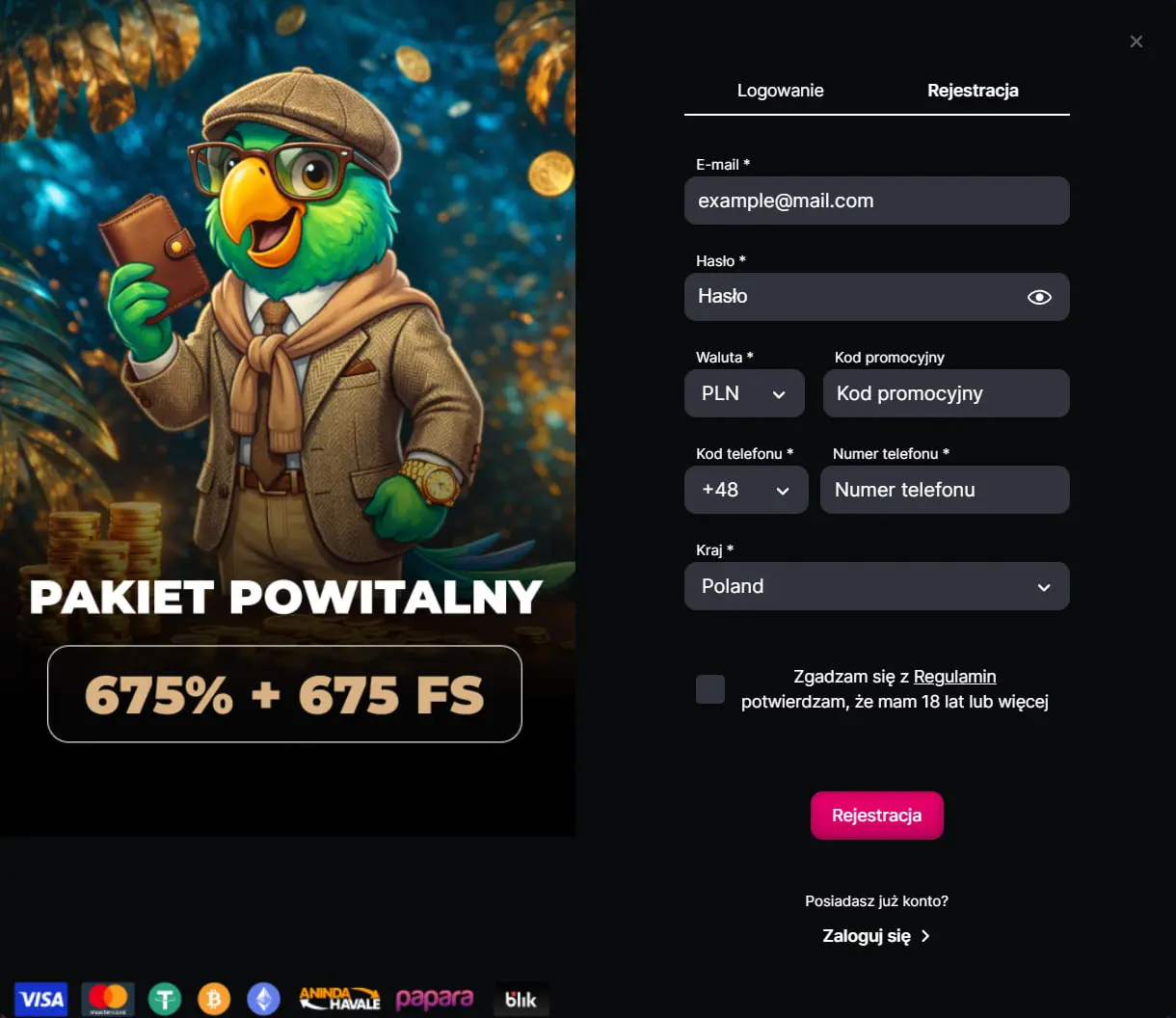 Rejestracja w Lukkly Casino