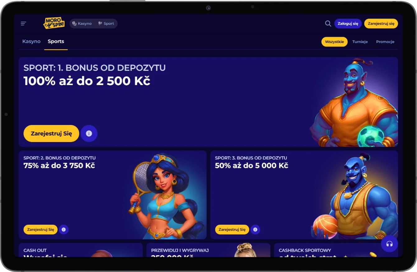Bonusy sportowe w MoroSpin
