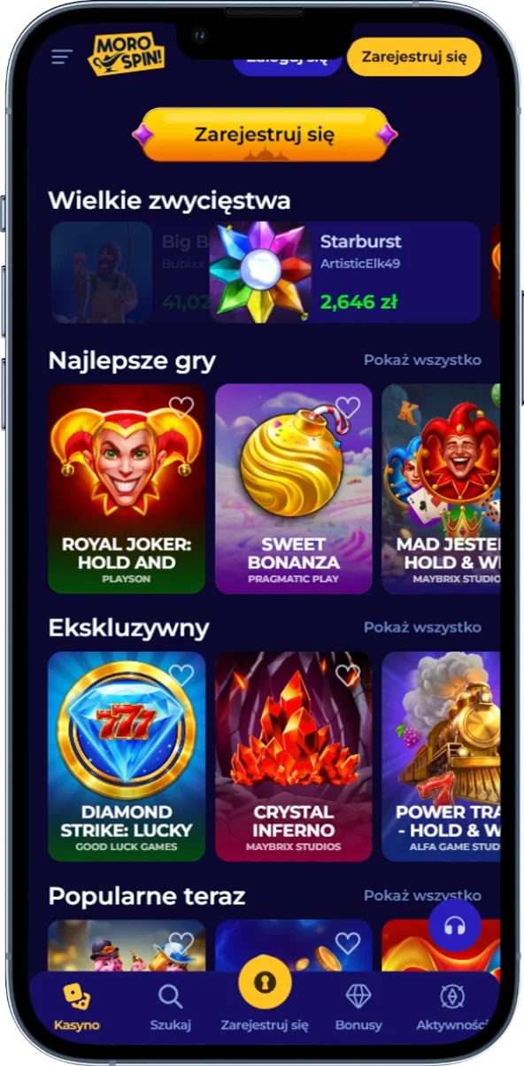 Gry online w MoroSpin Casino