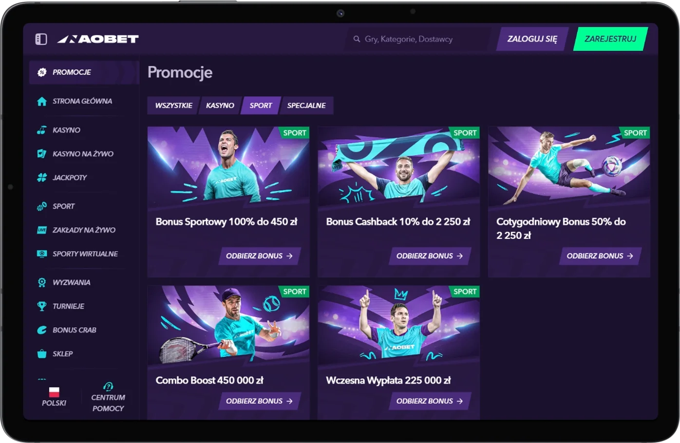 Bonusy sportowe w Naobet Casino