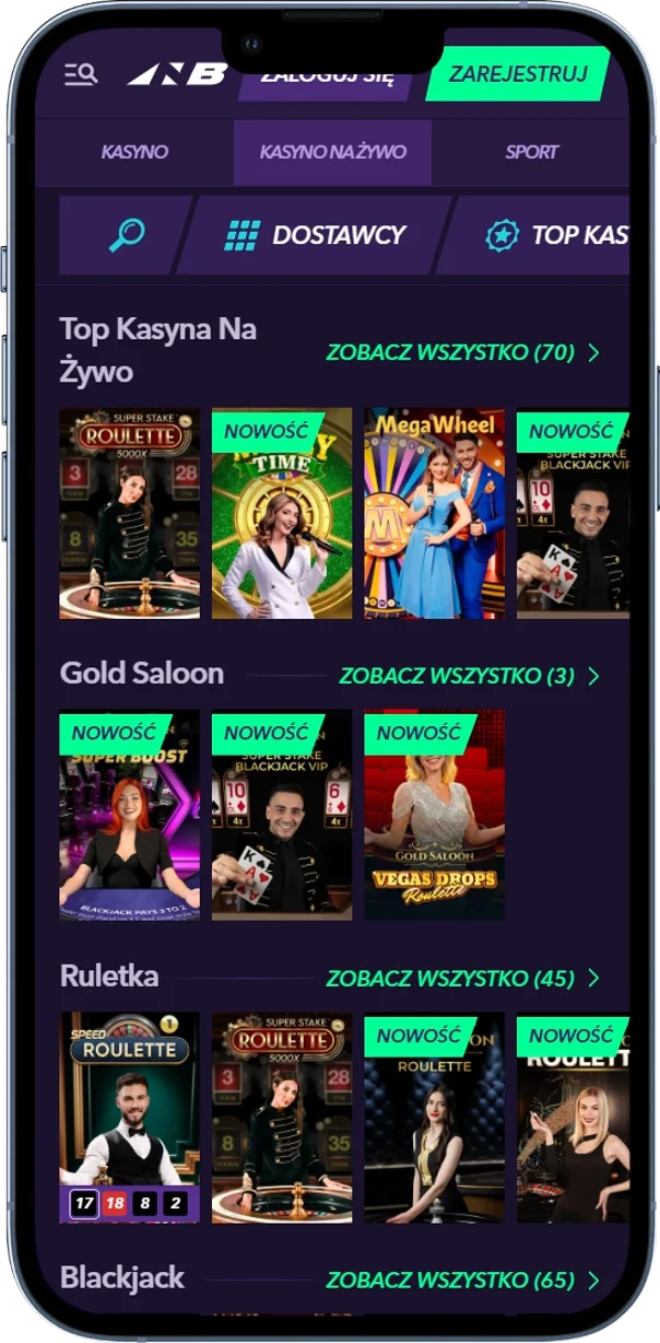 Kasyno na żywo w Naobet