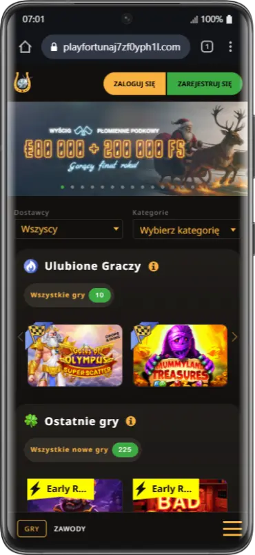 Mobilna wersja Play Fortuna
