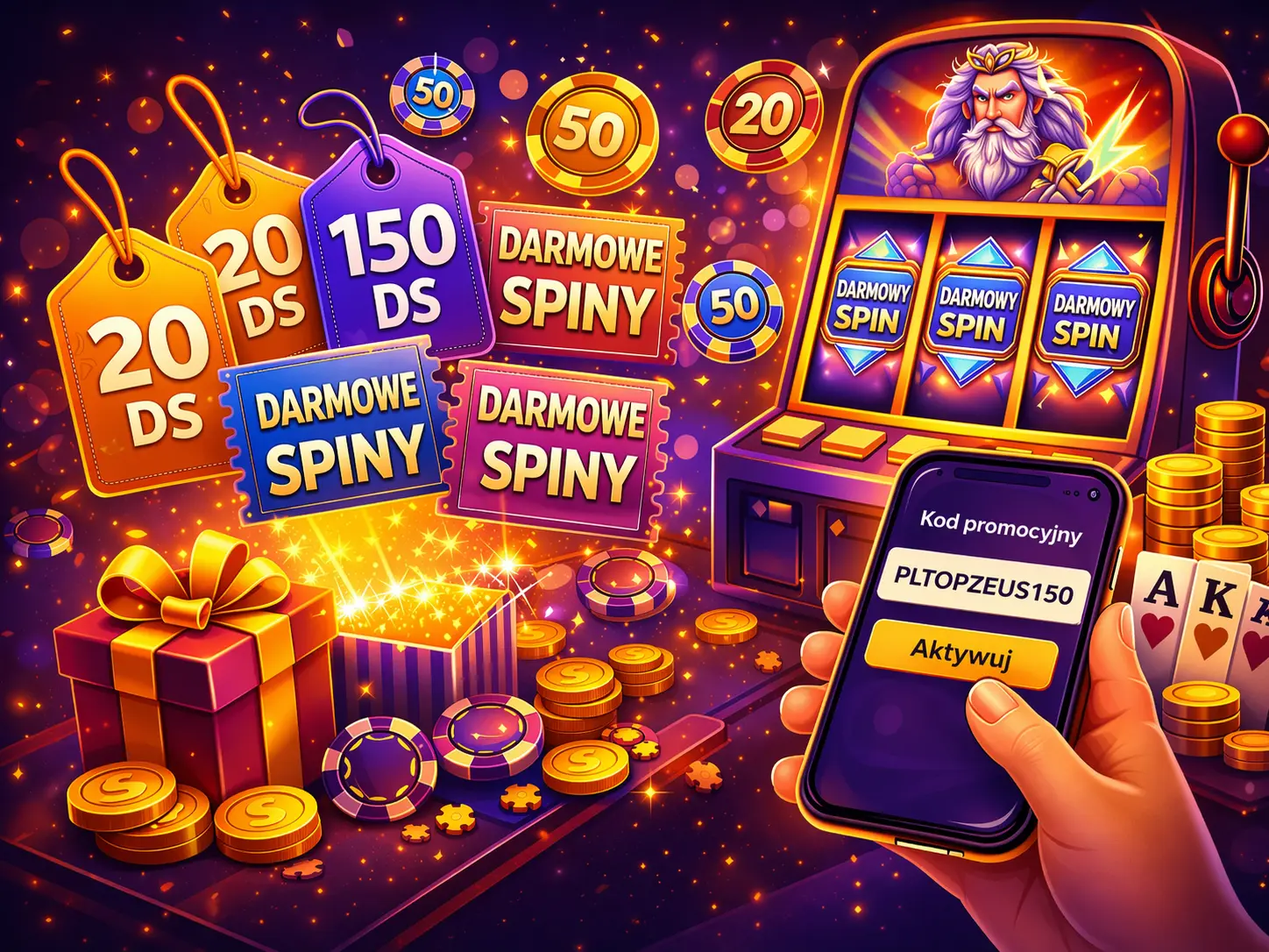 Bonus na darmowe spiny w SpinBetter z automatem, monetami i kodem promocyjnym