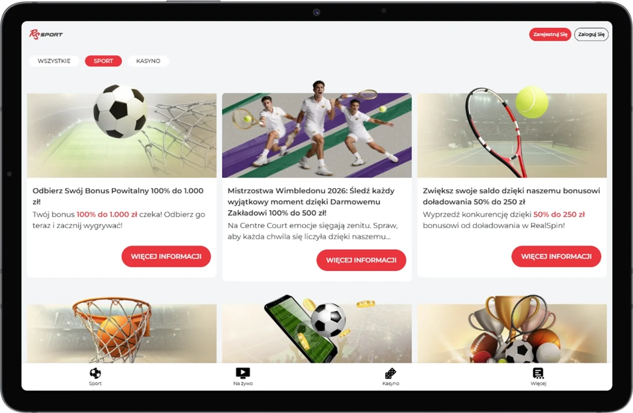 RealSpin Bonusy sportowe