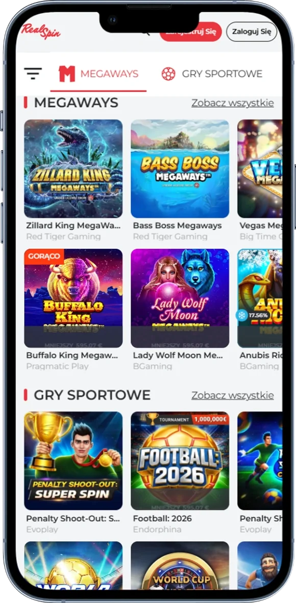 Megaways w RealSpin Casino