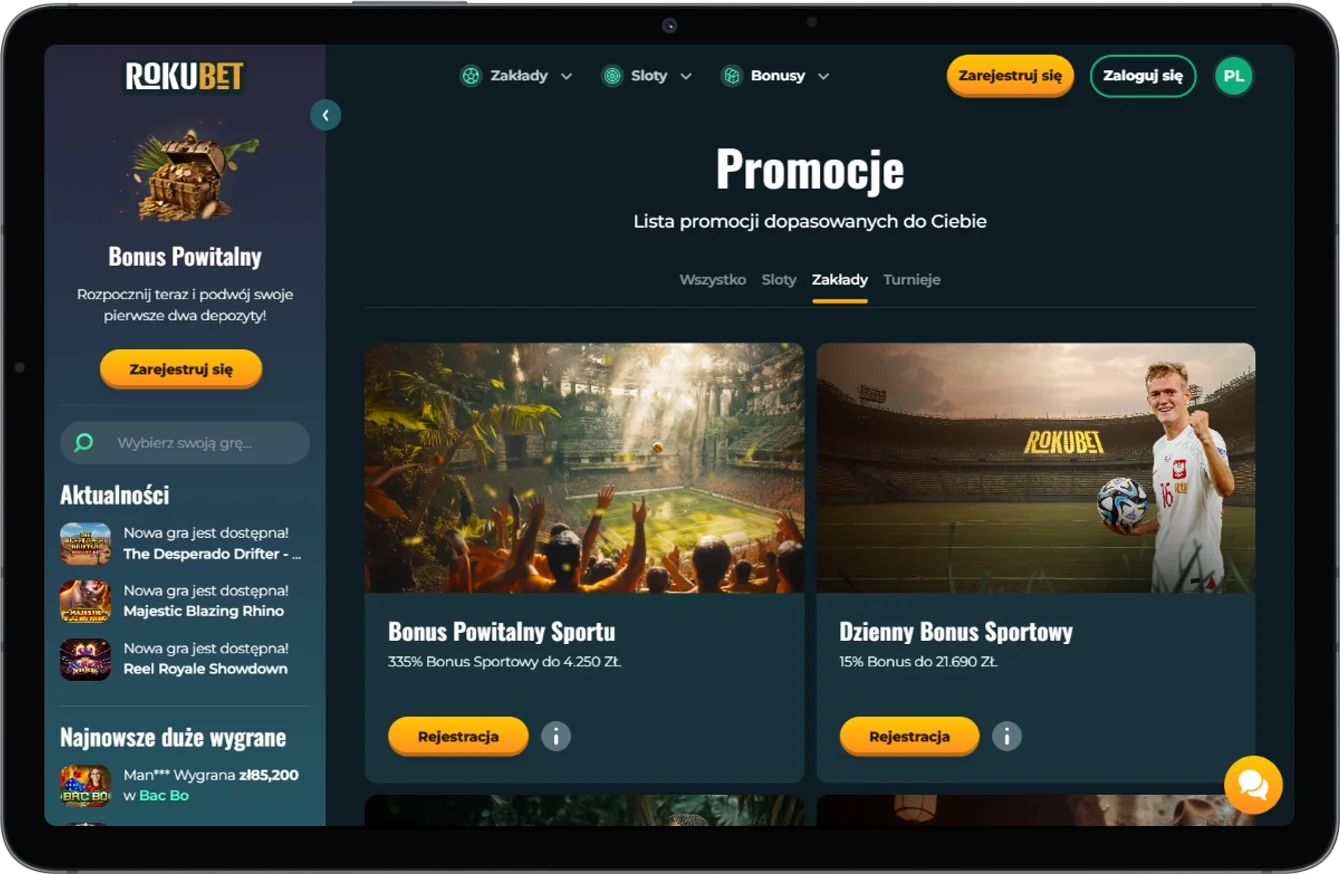 Sportowe bonusy w RokuBet Casino
