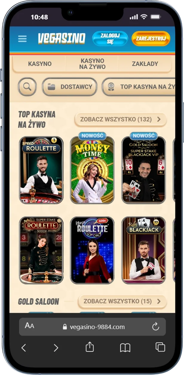 Vegasino kasyno na żywo