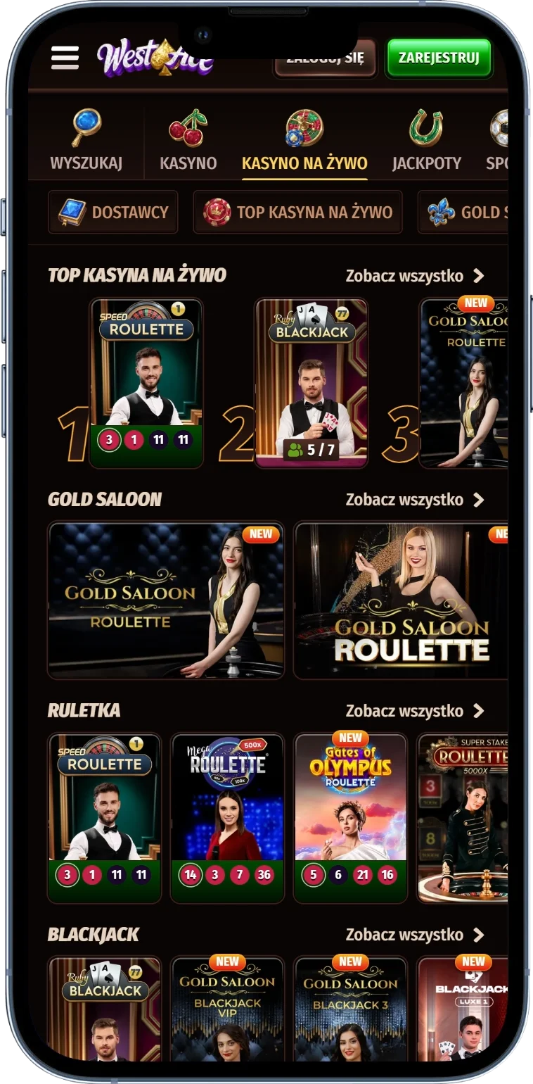 Westace Kasyna na żywo