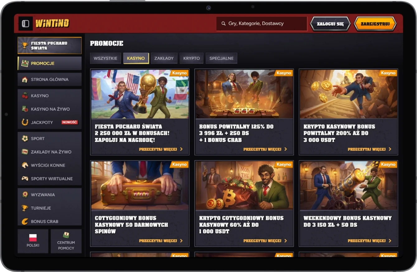 Bonusy w Wintino Casino