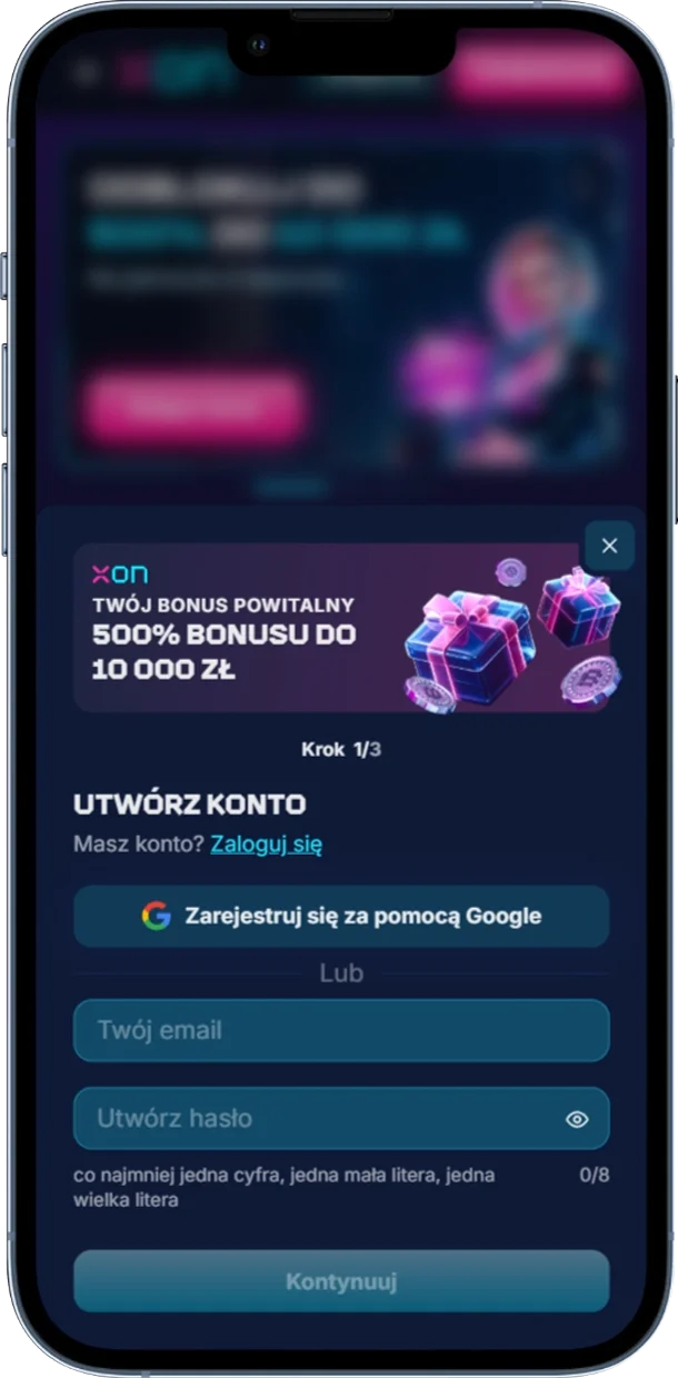 Rejestracja w XonBet Casino