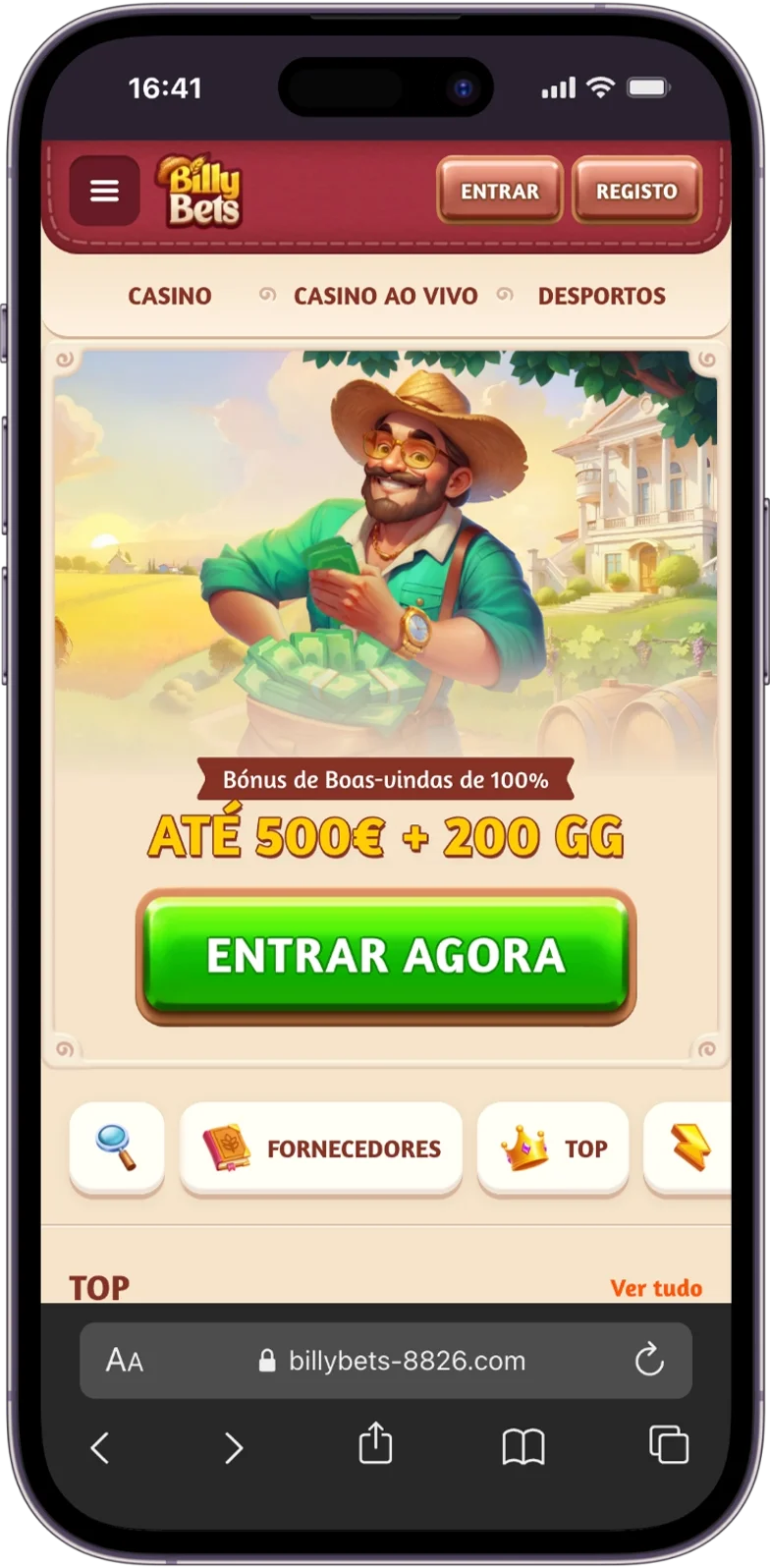 Site oficial do BillyBets Casino