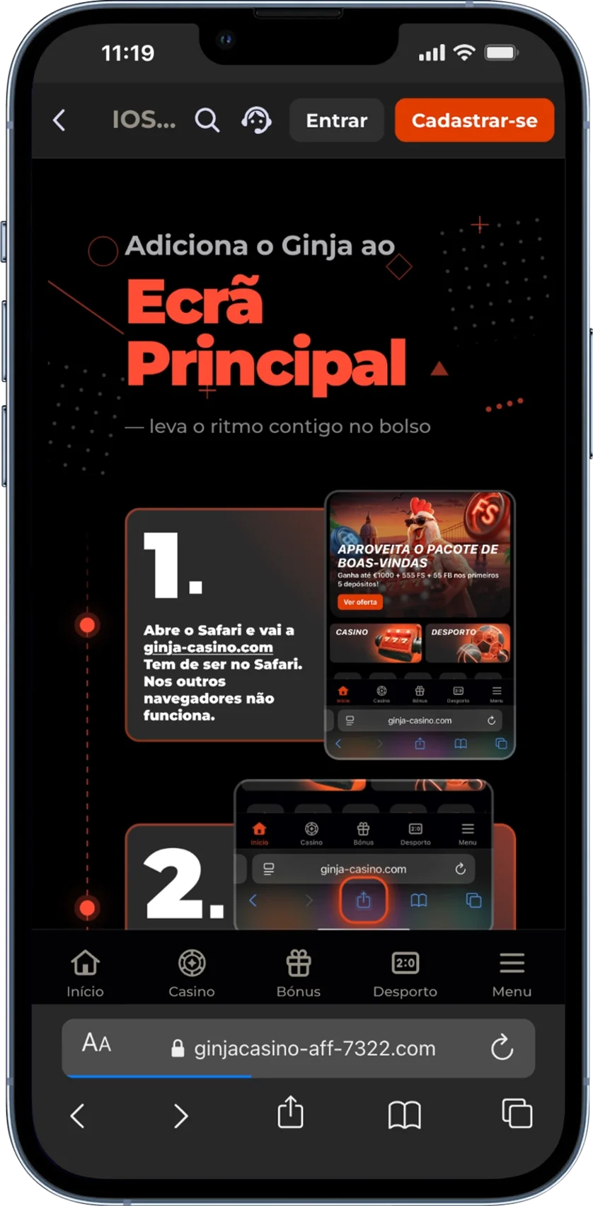 Ginja Casino Versão móvel