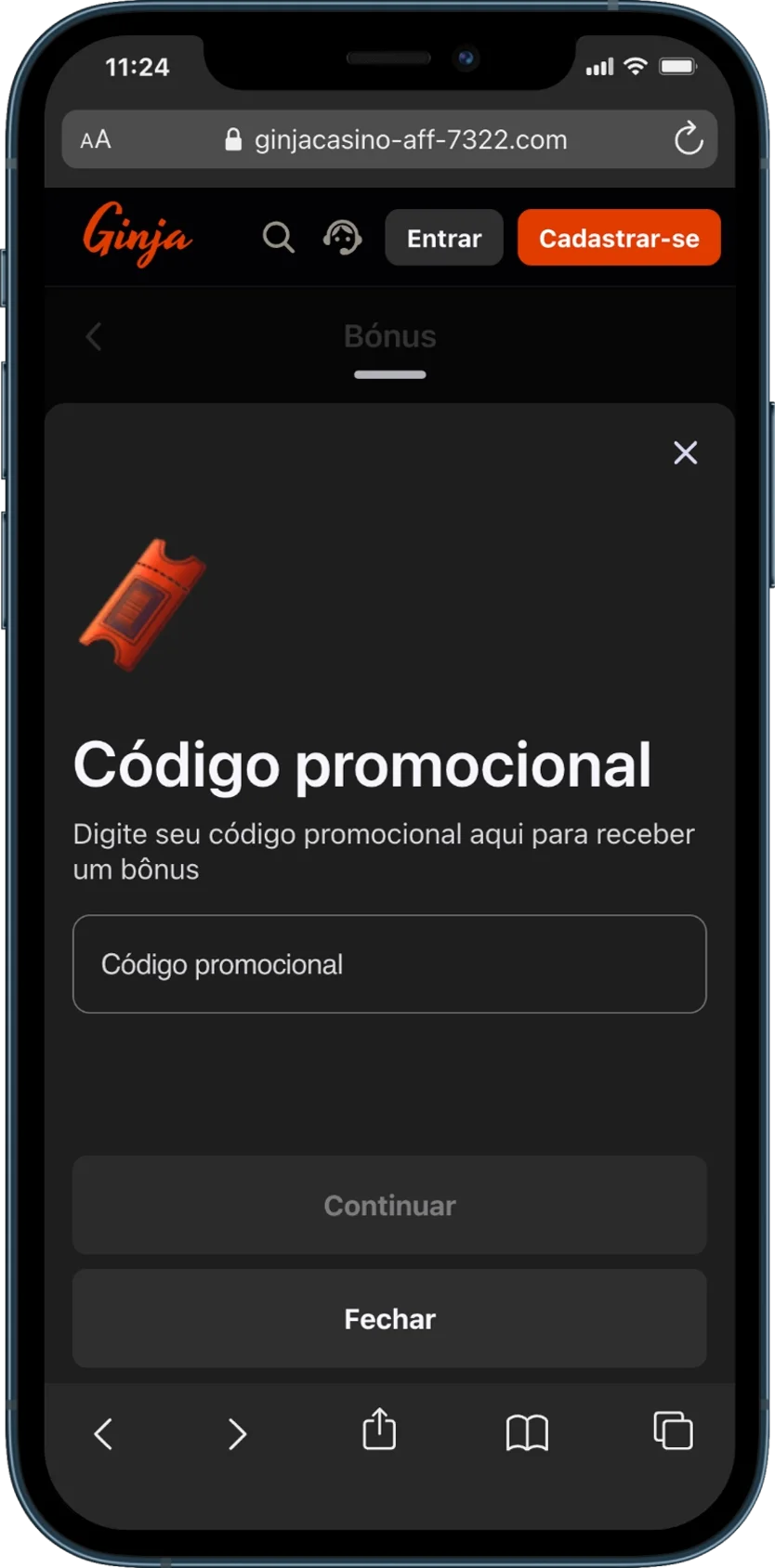Ginja Casino Códigos promocionais
