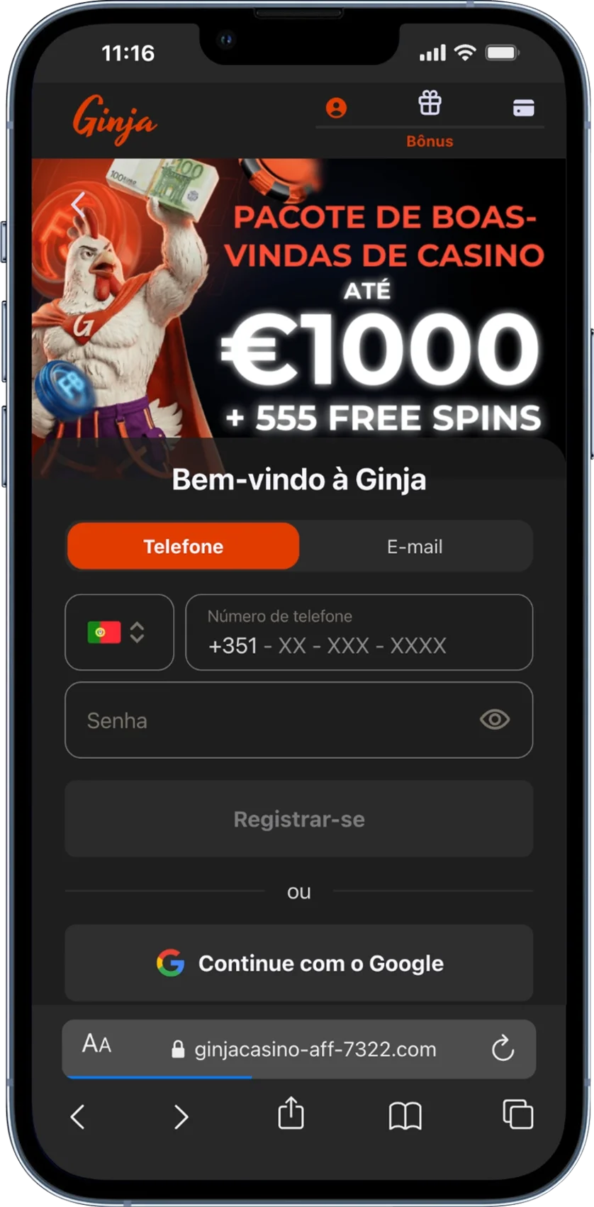 Ginja Casino Registo