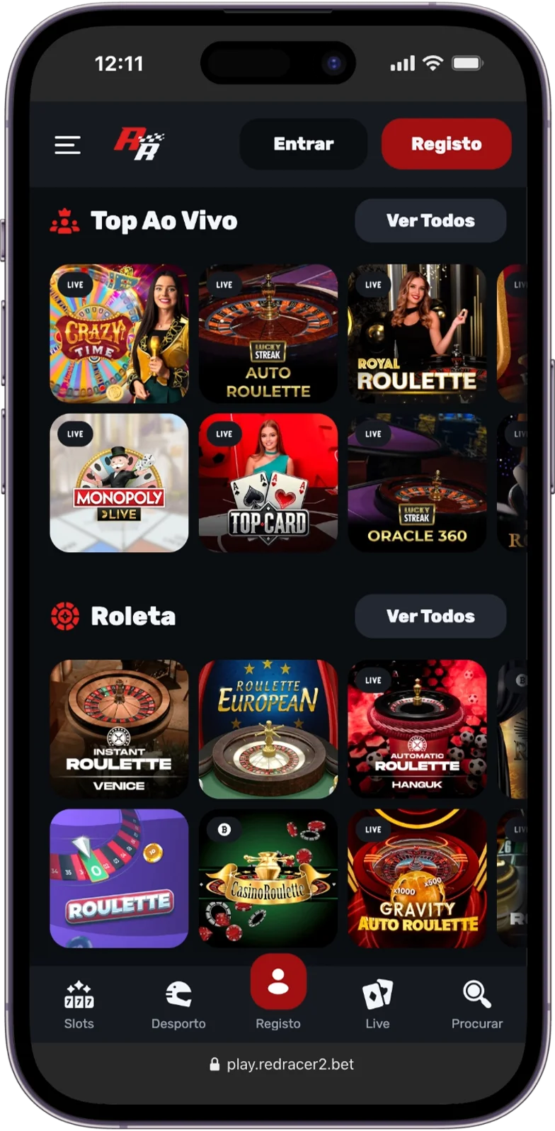 Red Racer — Casino ao Vivo