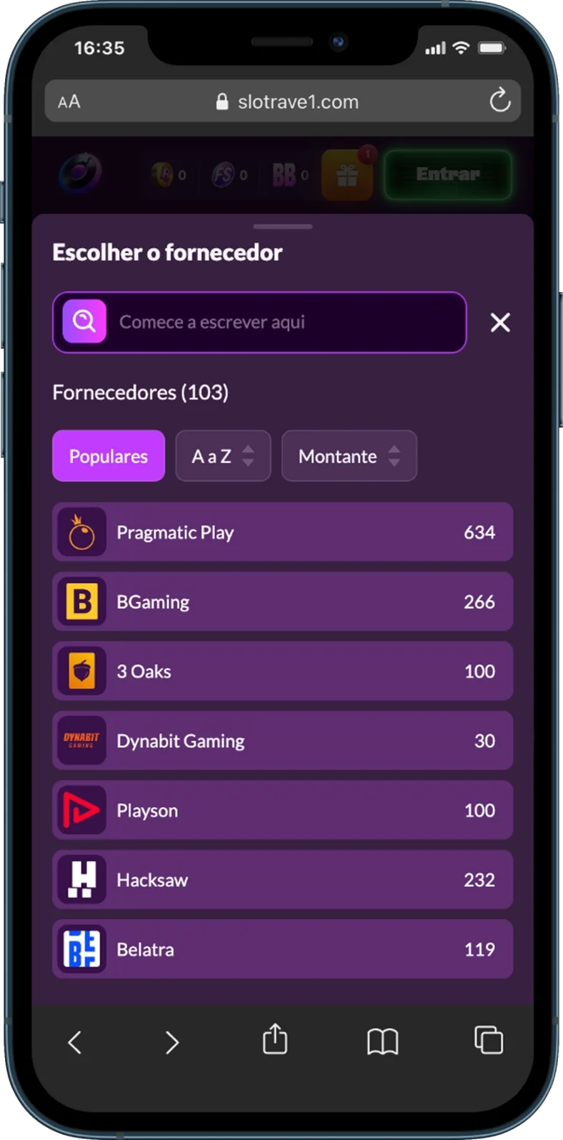 Slotrave Casino Fornecedores
