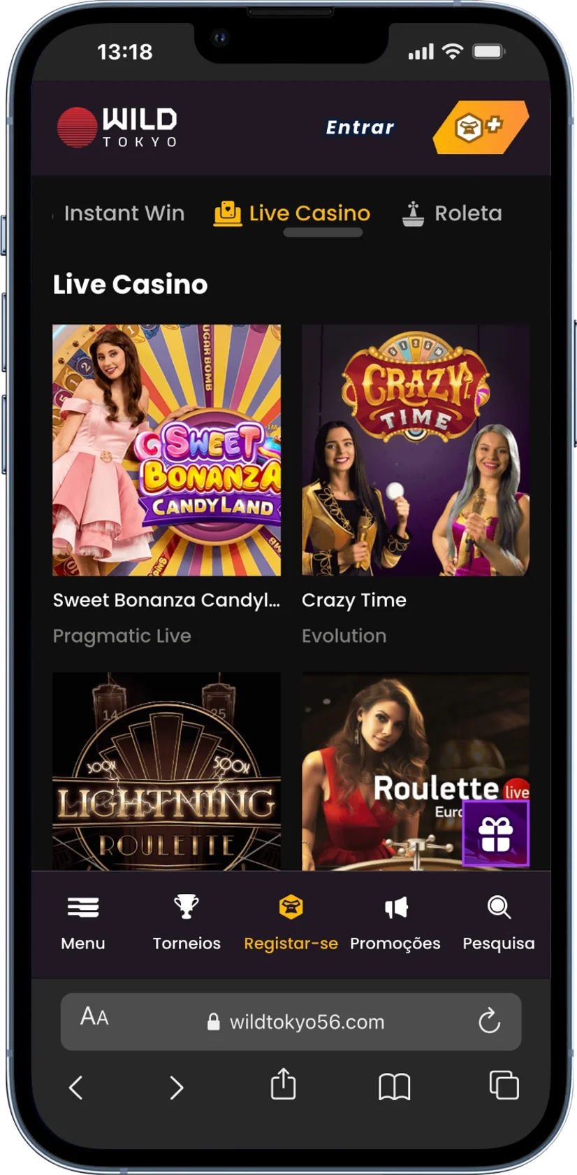WildTokyo Casino ao vivo