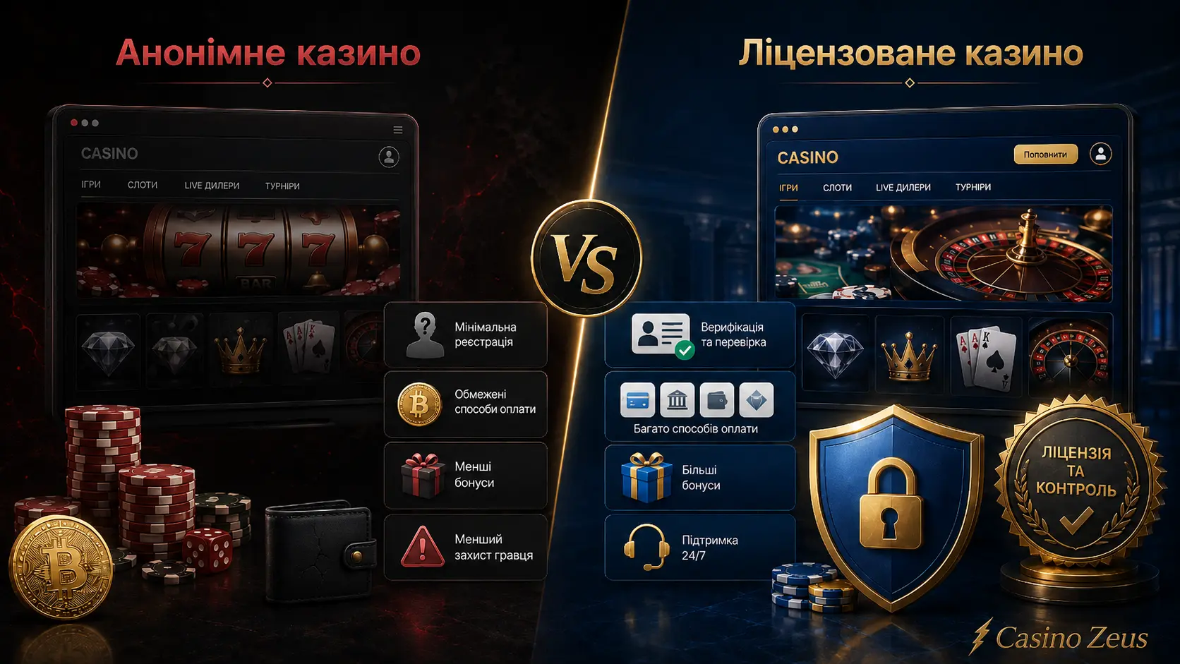 Анонімне казино vs ліцензоване казино