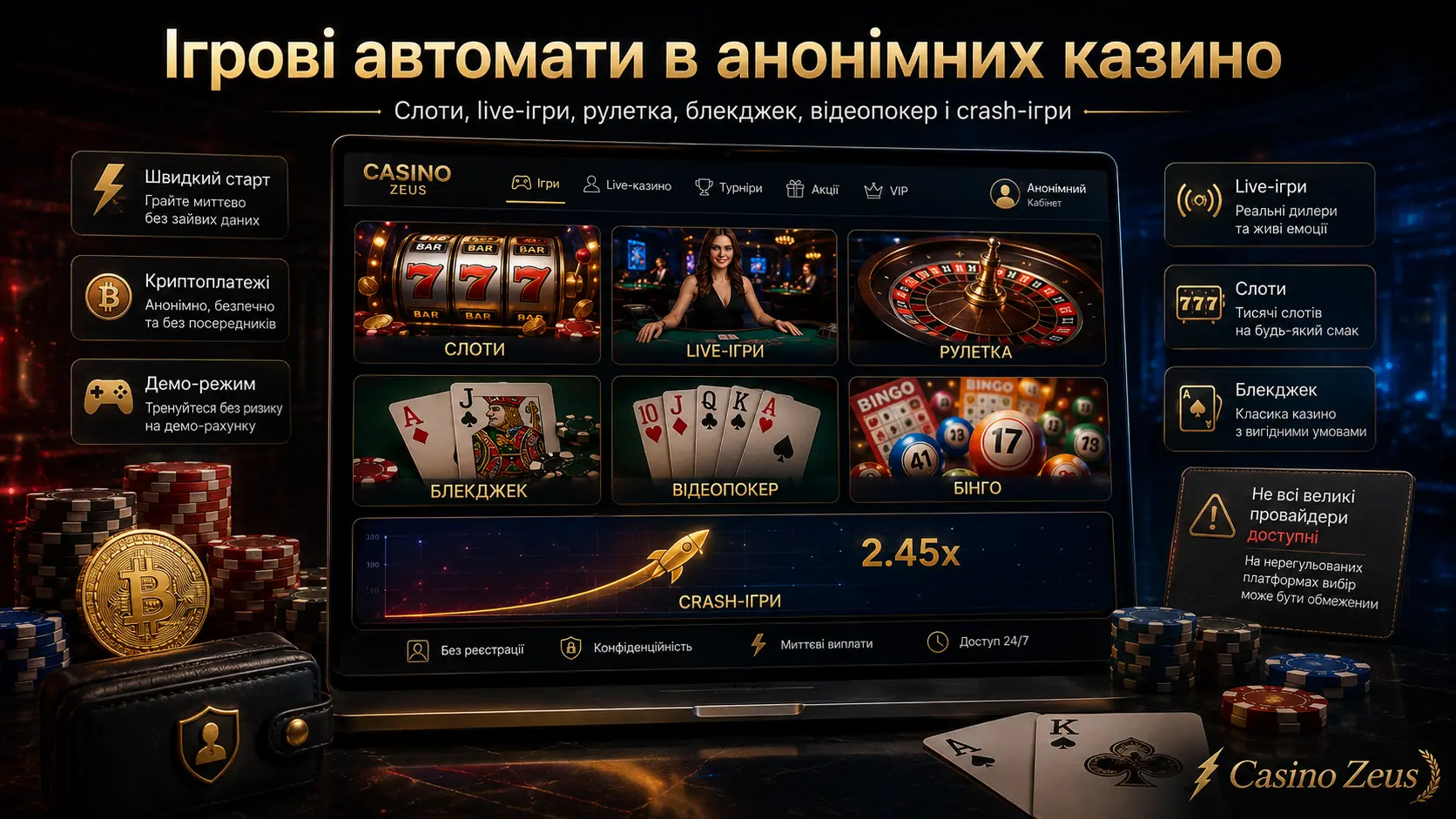 Ігрові автомати в анонімних казино