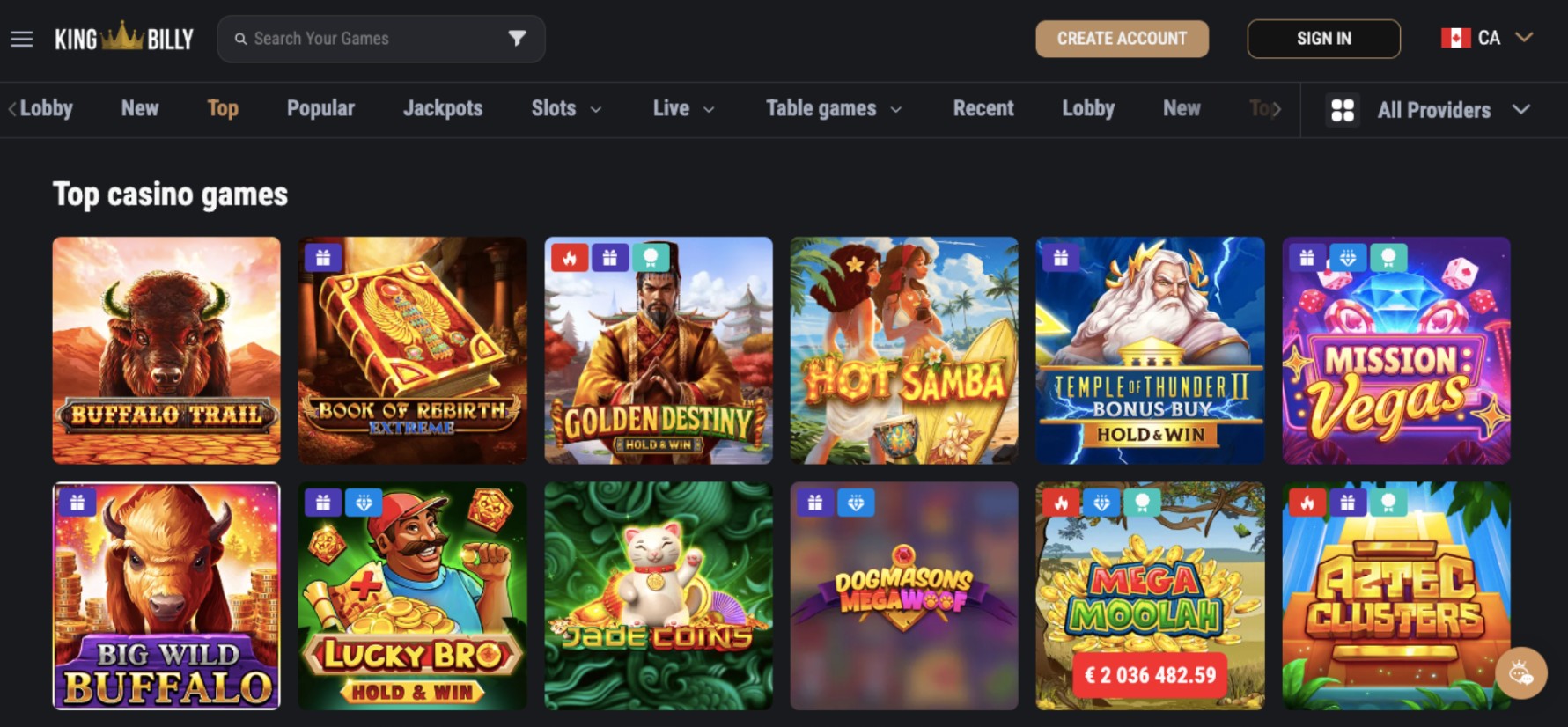King Billy games